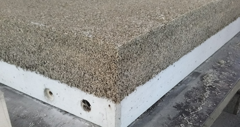 préfabrication béton de chanvre sur voile béton