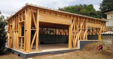 ossature bois pour béton de chanvre