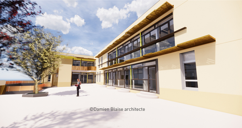 Béton de chanvre pour l'école de la Roseraie