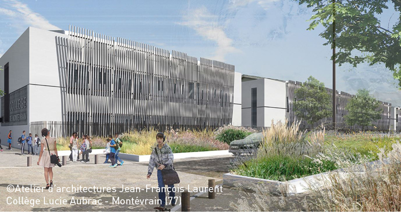 béton de chanvre pour le collège Lucie Aubrac (77)