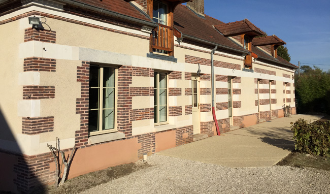 Création d'une terrasse avec joint de fractionnement en brique