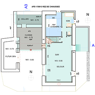 Projet de l'architecte pour réorganiser le rdc