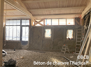 Avancement du doublage en béton de chanvre
