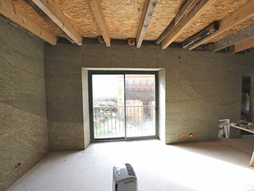 Doublage béton de chanvre Tradical prêt à recevoir l'enduit de finition