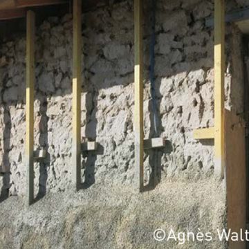 Visite chantier : doublage extérieur béton de chanvre à Frontignan