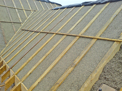 isolation toiture en chaux chanvre