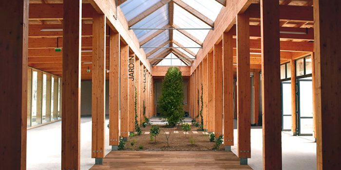 recyclerie en béton de chanvre jardin intérieur